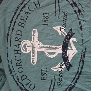 Old Orchard Beach Maine Long Sleeve Oversize Soft Teal Tee 2xl